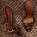 Saxon Leapord Print Mule Stiletto Heels