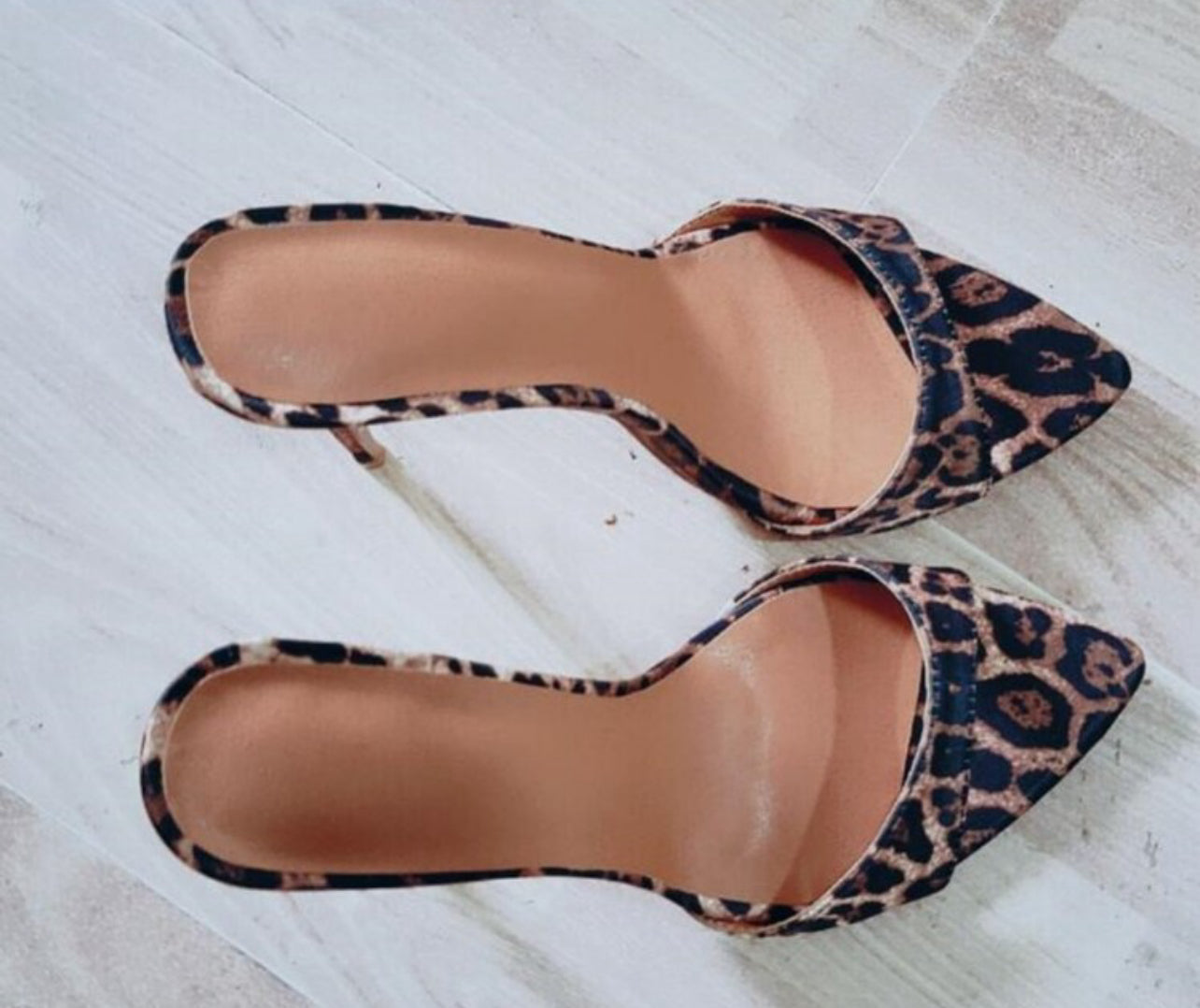 Saxon Leapord Print Mule Stiletto Heels