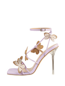 Butterfly Detail Buckle Strap Square Toe Stiletto Heel