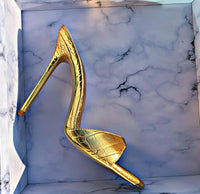 Saxon Gold Mule Stiletto Heels