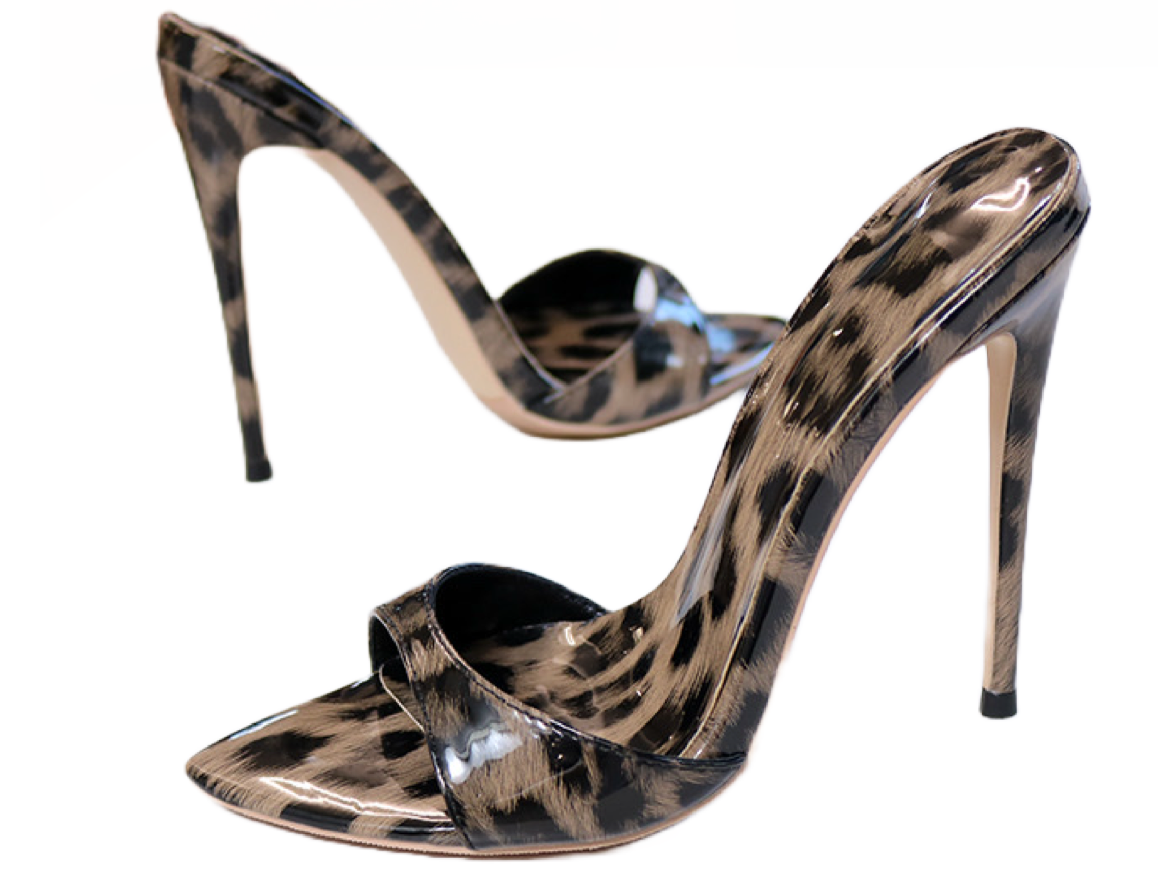 Abel Leapord Print Mule Stiletto Heels