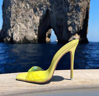 Bodhi Mule Stiletto Heels in Yellow