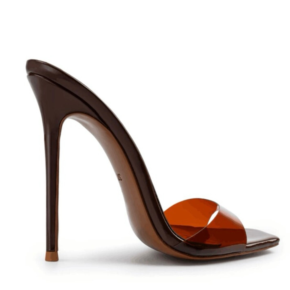 Bodhi Mule Stiletto Heels in Chocolate