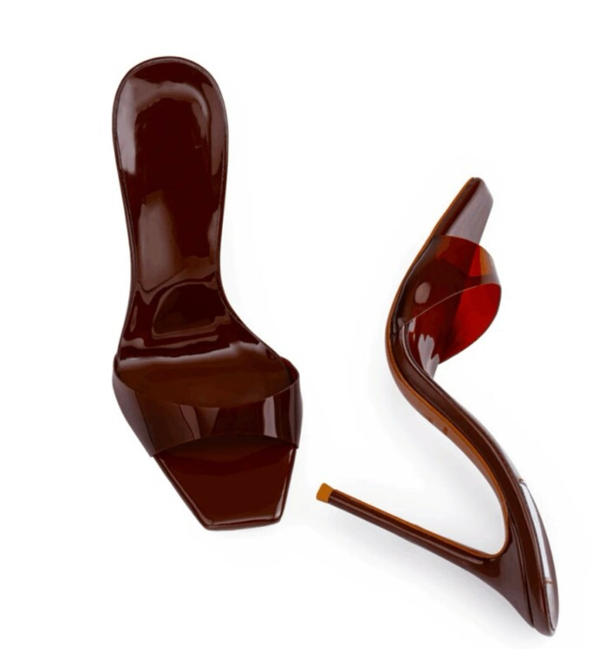 Bodhi Mule Stiletto Heels in Chocolate