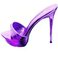 Kova Purple Croc Print Platform Mule Heels